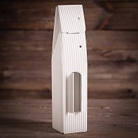 Подарочная коробка "Коробка под 1 бутылку", белая, сборная, 8,6 х 8 х 39,5 см