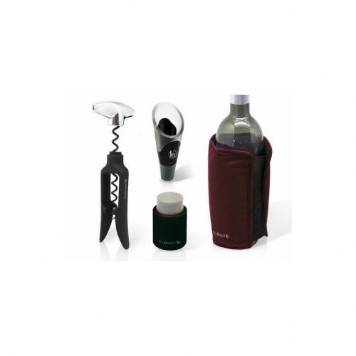 Набор для вина, штопор, каплеуловитель с фильтром, вакуумная пробка, охладительная рубашка. FI 024 SET фото 3