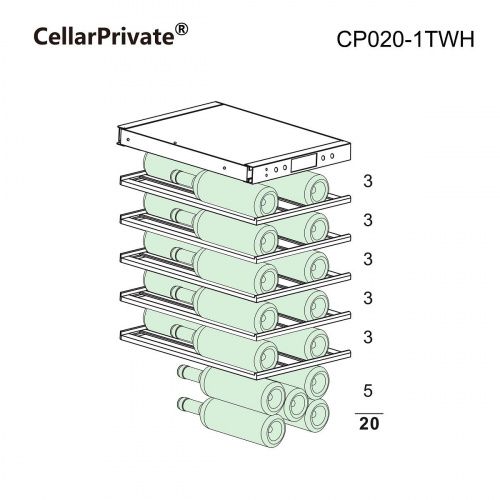 CellarPrivate CP020-1TWH со скрытой ручкой. фото 4