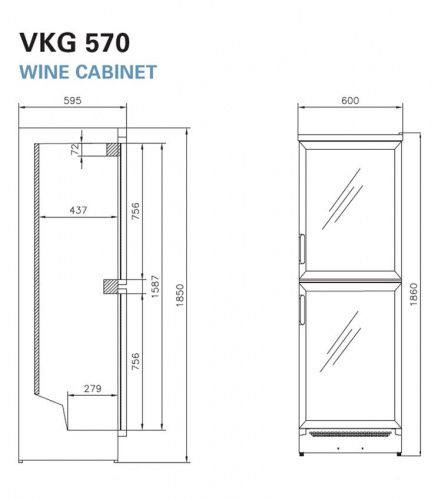 Винный шкаф Vestfrost VKG 570 Silver фото 3