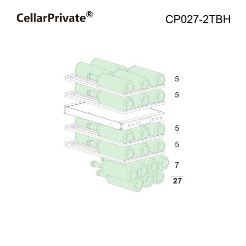 CellarPrivate винный шкаф CP027-2TBH со скрытой ручкой фото 8