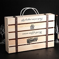 Ящик для хранения вина 51×35×10 см "Феррара", на 6 бутылок
