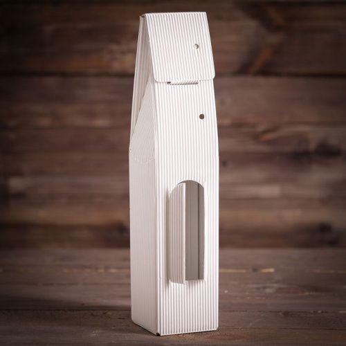 Подарочная коробка "Коробка под 1 бутылку", белая, сборная, 8,6 х 8 х 39,5 см