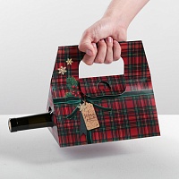Коробка-переноска для бутылки «С Новым годом!», 22 × 19 × 13.7 см