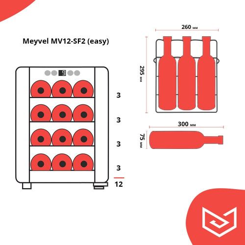 Винный шкаф Meyvel MV12-BSF1 (easy) фото 6