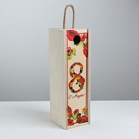 Ящик под бутылку «8 Марта, цветы», 11 × 33 × 11 см