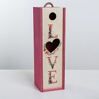 Ящик под бутылку Love, 11 × 33 × 11 см