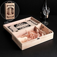 Ящик для хранения вина 35×20 см "Мерло", на 2 бутылки